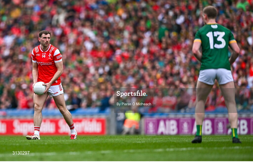 11 May 2025; Sam Mulroy of Louth during the Leinster GAA Football Senior Championship final match between Louth and Meath at Croke Park in Dublin. Photo by Piaras Ó Mídheach/Sportsfile