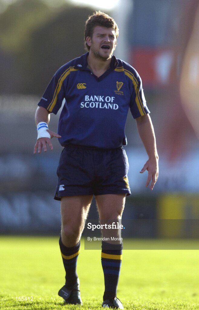 11 September 2004; John McWeeney, Leinster. Celtic League 2004-2005, Ulster v Leinster, Ravenhill Park, Belfast. Picture credit; Brendan Moran / SPORTSFILE