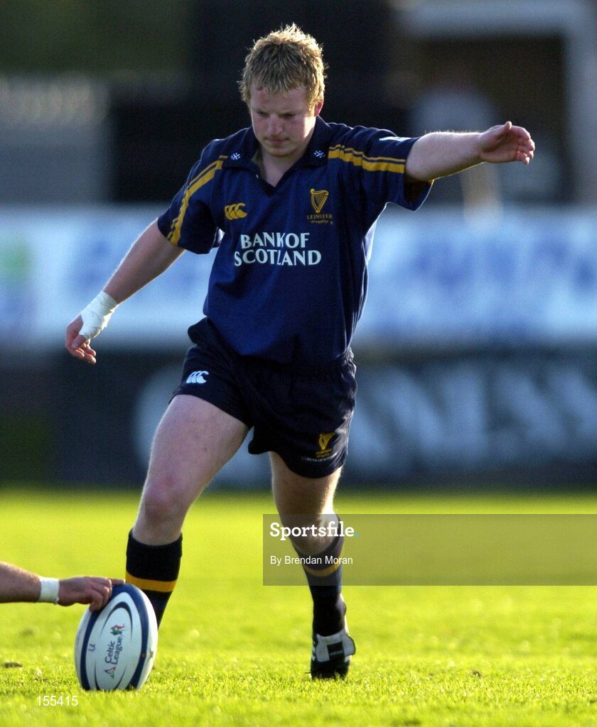 11 September 2004; David McAllister, Leinster. Celtic League 2004-2005, Ulster v Leinster, Ravenhill Park, Belfast. Picture credit; Brendan Moran / SPORTSFILE