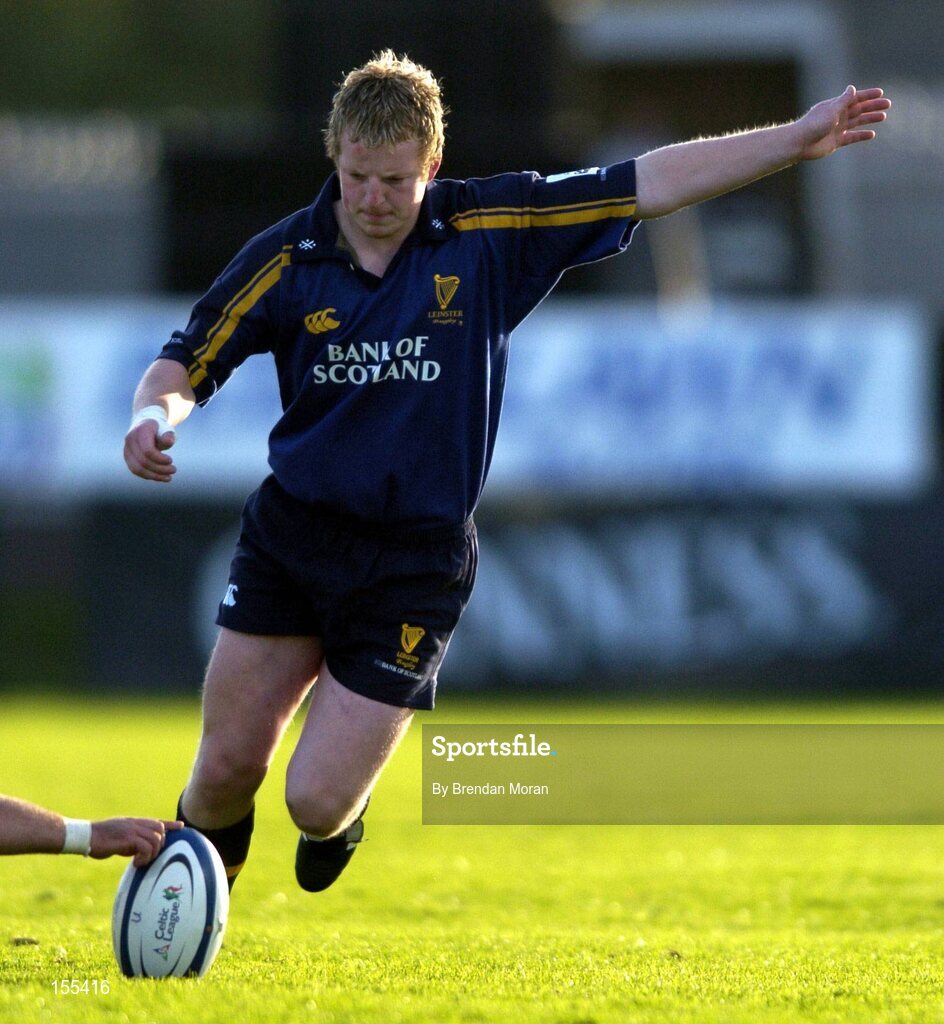 11 September 2004; David McAllister, Leinster. Celtic League 2004-2005, Ulster v Leinster, Ravenhill Park, Belfast. Picture credit; Brendan Moran / SPORTSFILE