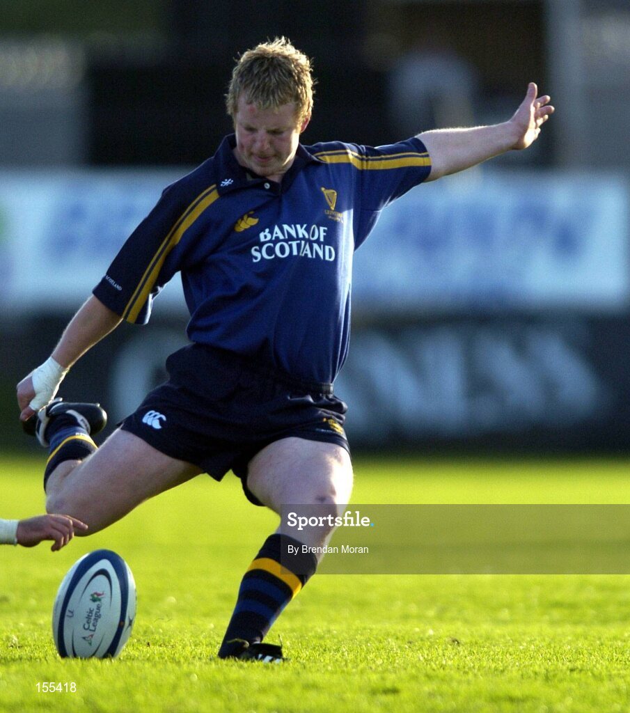 11 September 2004; David McAllister, Leinster. Celtic League 2004-2005, Ulster v Leinster, Ravenhill Park, Belfast. Picture credit; Brendan Moran / SPORTSFILE