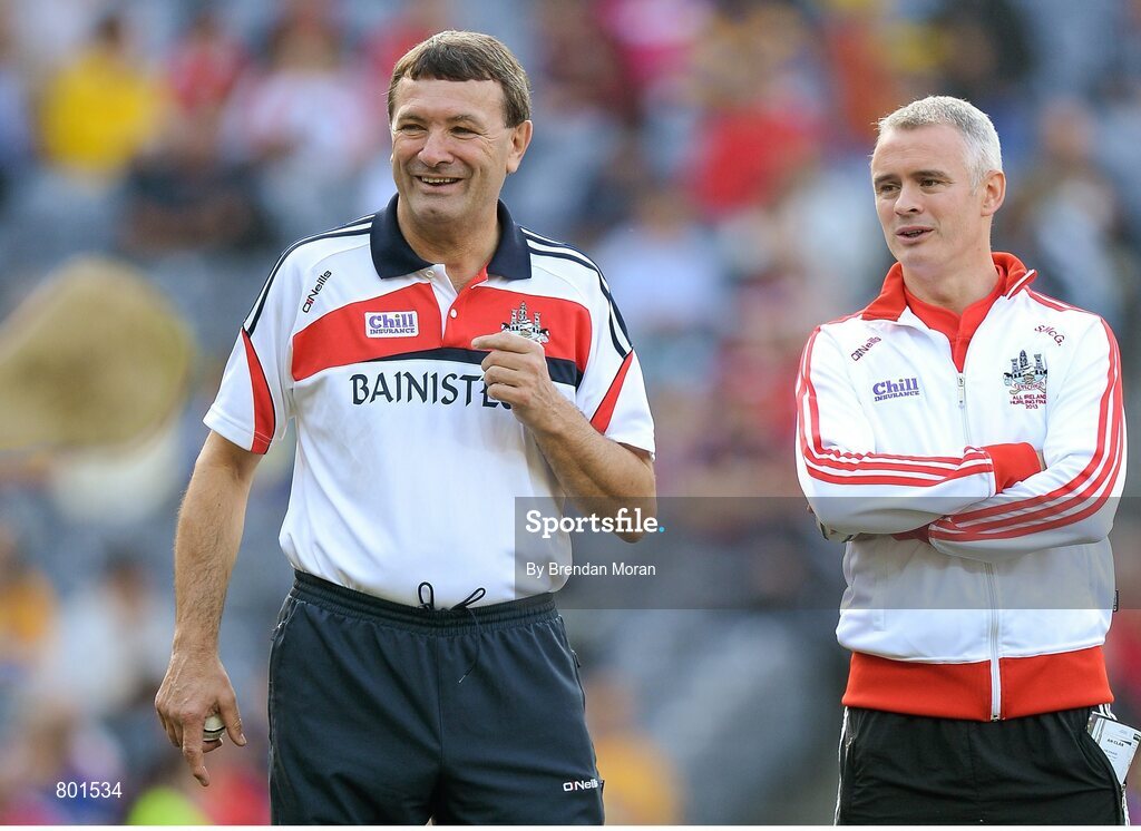 28 September 2013; Cork manager Jimmy Barry Murphy, left, with selector Seanie McGrath. GAA Hurling All-Ireland Senior Championship Final Replay, Cork v Clare, Croke Park, Dublin. Picture credit: Brendan Moran / SPORTSFILE