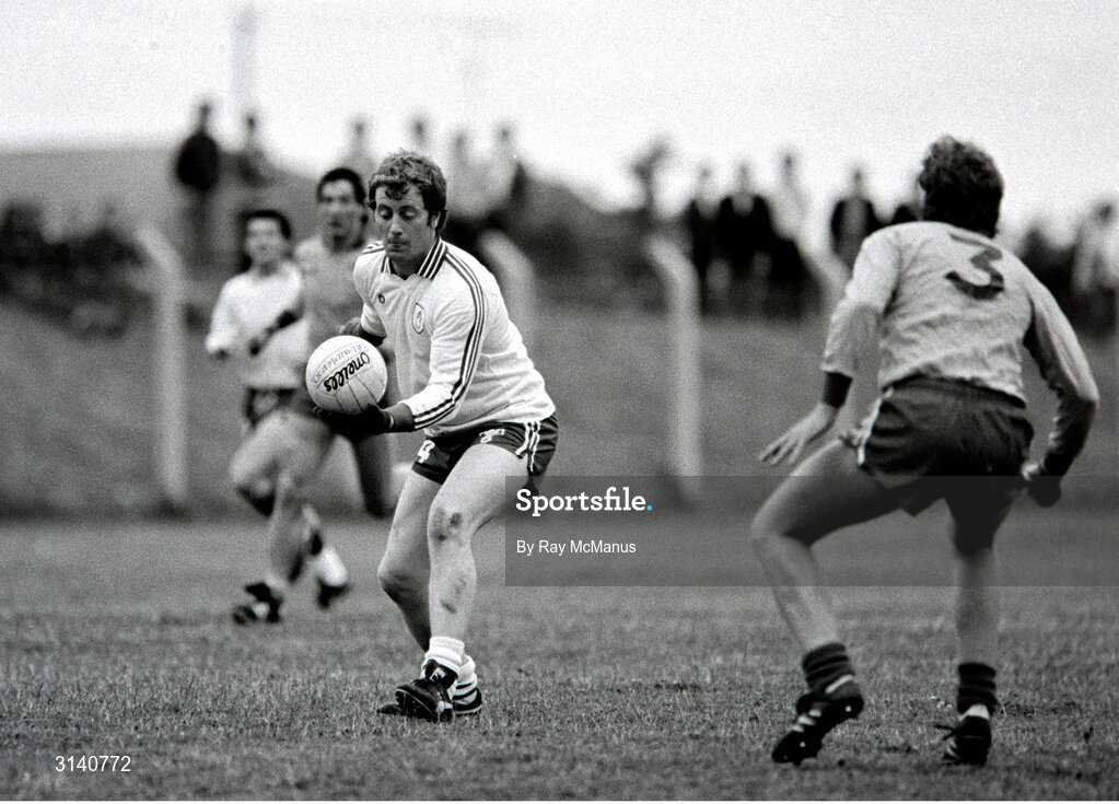 24 June 1984; Frank McGuigan of Tyrone in action during the Ulster Senior Football Championship Semi-Final match between Tyrone and Down in Casement Park in Belfast. Photo by Ray McManus/Sportsfile