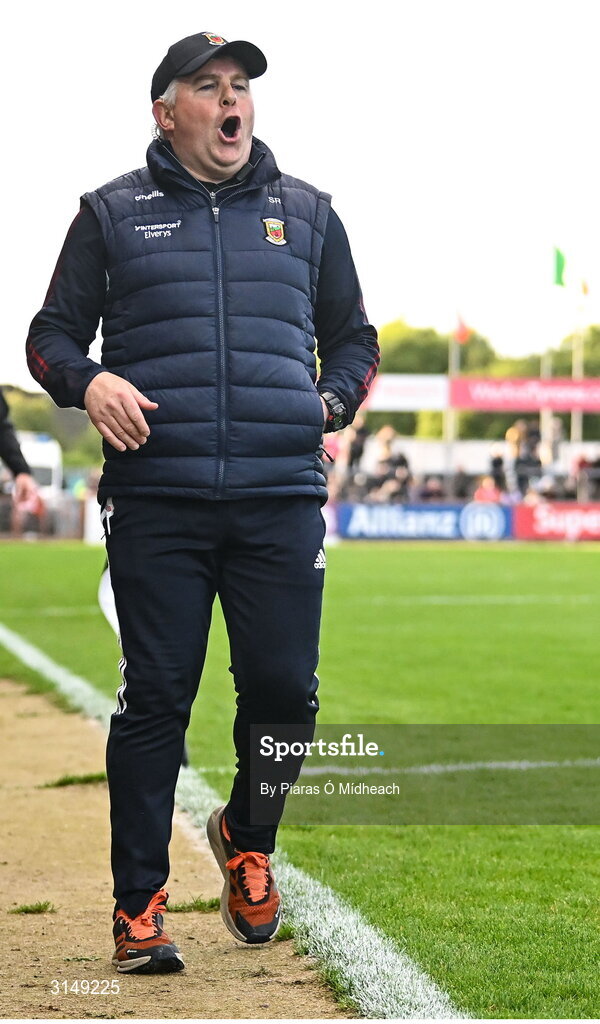 31 May 2025; Acting Mayo manager Stephen Rochford during the GAA Football All-Ireland Senior Championship Round 2 match between Tyrone and Mayo at O'Neills Healy Park in Omagh, Tyrone. Photo by Piaras Ó Mídheach/Sportsfile