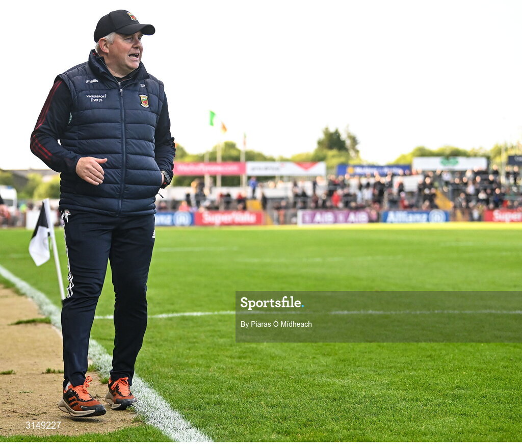 31 May 2025; Acting Mayo manager Stephen Rochford during the GAA Football All-Ireland Senior Championship Round 2 match between Tyrone and Mayo at O'Neills Healy Park in Omagh, Tyrone. Photo by Piaras Ó Mídheach/Sportsfile