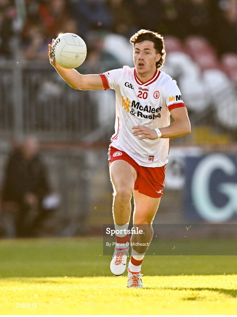 31 May 2025; Shea O'Hare of Tyrone during the GAA Football All-Ireland Senior Championship Round 2 match between Tyrone and Mayo at O'Neills Healy Park in Omagh, Tyrone. Photo by Piaras Ó Mídheach/Sportsfile