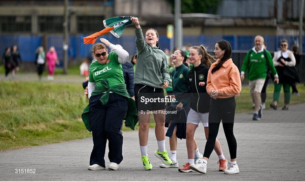 3 June 2025; Republic of Ireland supporters before the UEFA Women's Nations League, League B match between Republic of Ireland and Slovenia at Páirc Uí Chaoimh in Cork. Photo by David Fitzgerald/Sportsfile