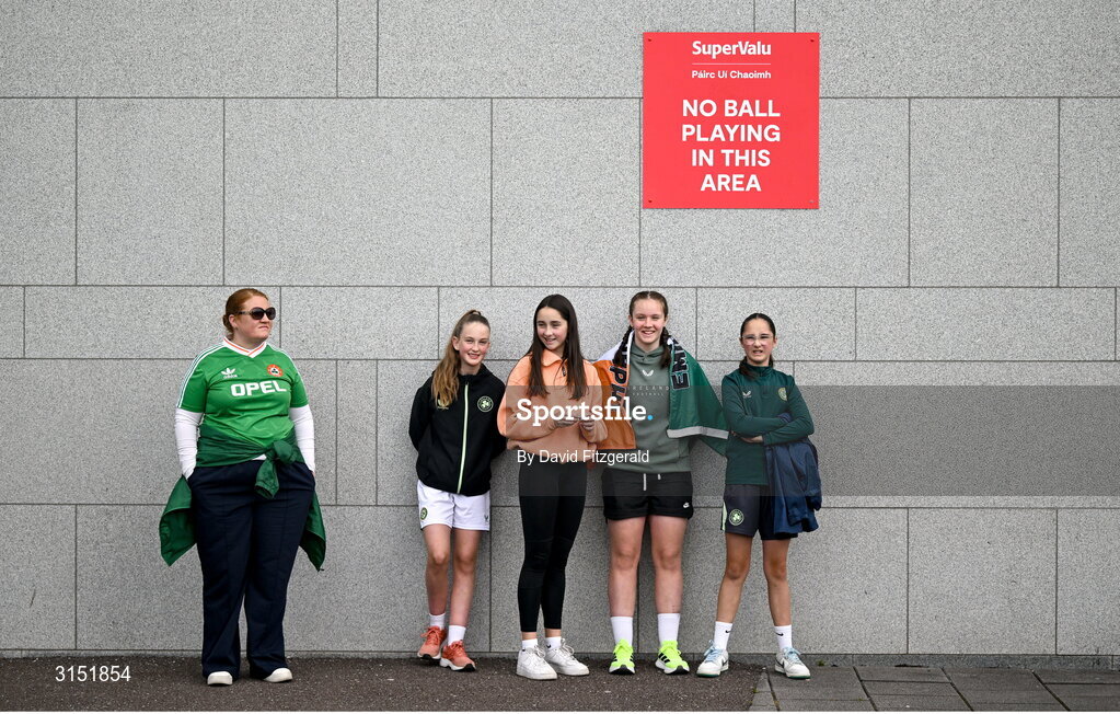 3 June 2025; Republic of Ireland supporters before the UEFA Women's Nations League, League B match between Republic of Ireland and Slovenia at Páirc Uí Chaoimh in Cork. Photo by David Fitzgerald/Sportsfile