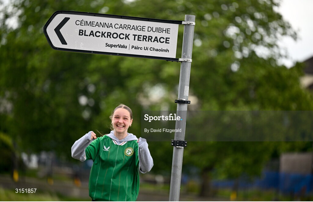 3 June 2025; Republic of Ireland supporters Maggie Hallihane, Baltimore in Cork, from before the UEFA Women's Nations League, League B match between Republic of Ireland and Slovenia at Páirc Uí Chaoimh in Cork. Photo by David Fitzgerald/Sportsfile