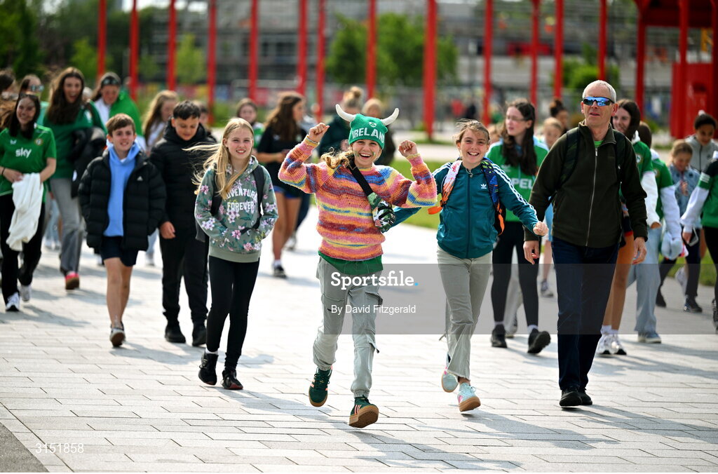 3 June 2025; Republic of Ireland supporters before the UEFA Women's Nations League, League B match between Republic of Ireland and Slovenia at Páirc Uí Chaoimh in Cork. Photo by David Fitzgerald/Sportsfile