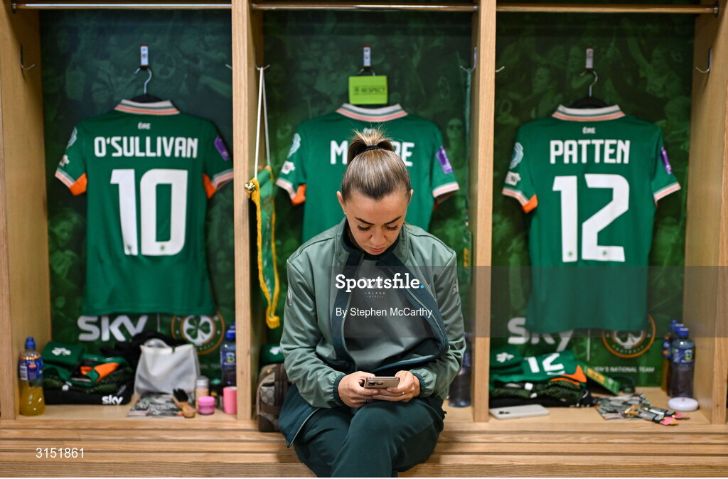3 June 2025; Katie McCabe of Republic of Ireland before the UEFA Women's Nations League, League B match between Republic of Ireland and Slovenia at Páirc Uí Chaoimh in Cork. Photo by Stephen McCarthy/Sportsfile