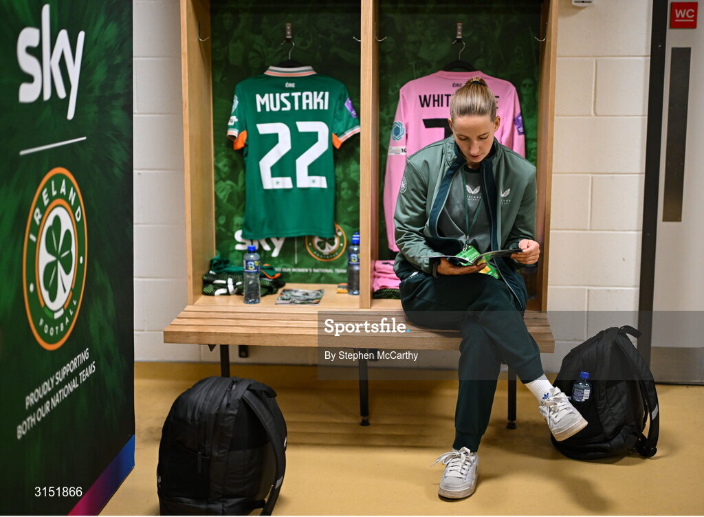 3 June 2025; Republic of Ireland goalkeeper Sophie Whitehouse before the UEFA Women's Nations League, League B match between Republic of Ireland and Slovenia at Páirc Uí Chaoimh in Cork. Photo by Stephen McCarthy/Sportsfile