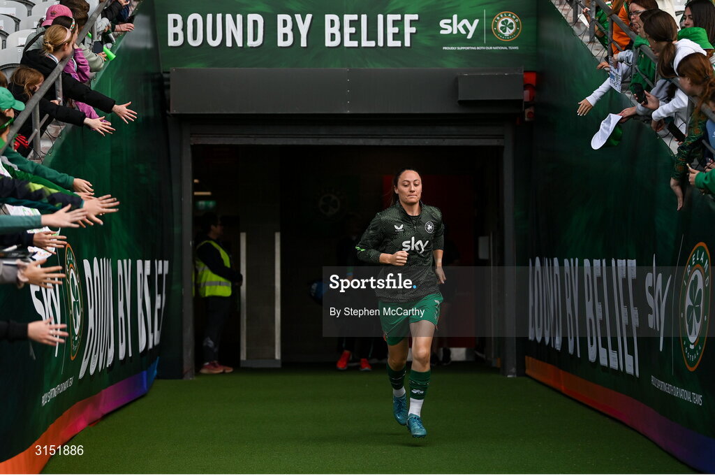 3 June 2025; Megan Campbell of Republic of Ireland before the UEFA Women's Nations League, League B match between Republic of Ireland and Slovenia at Páirc Uí Chaoimh in Cork. Photo by Stephen McCarthy/Sportsfile