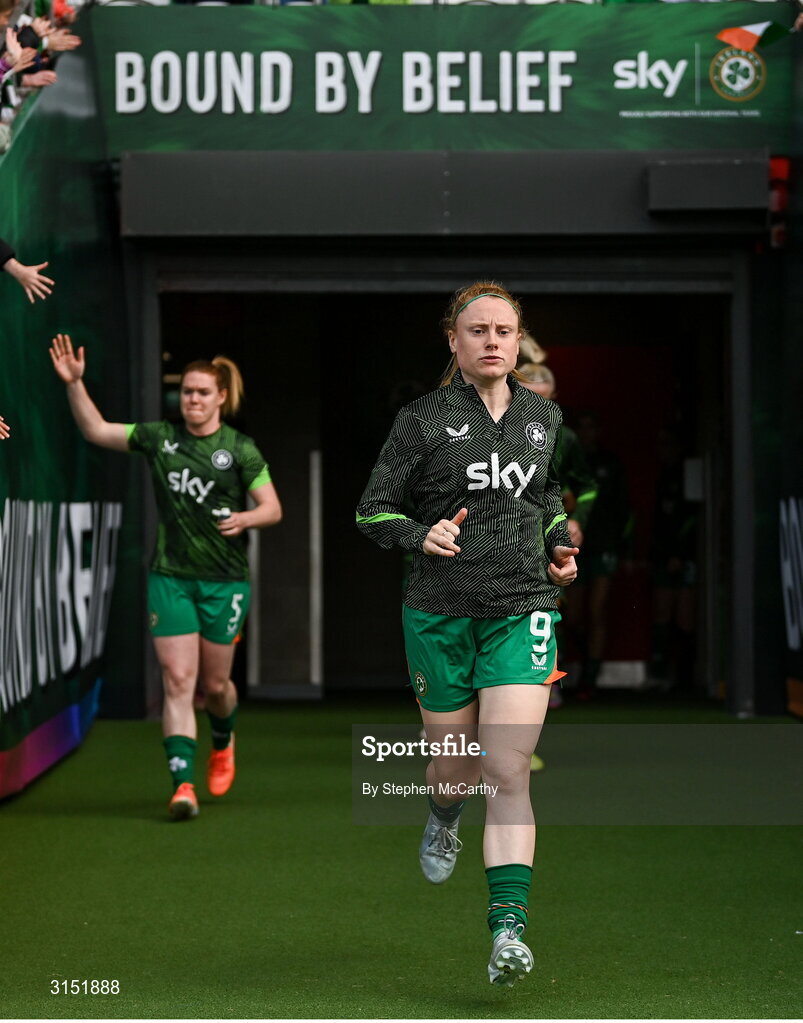3 June 2025; Amber Barrett of Republic of Ireland before the UEFA Women's Nations League, League B match between Republic of Ireland and Slovenia at Páirc Uí Chaoimh in Cork. Photo by Stephen McCarthy/Sportsfile
