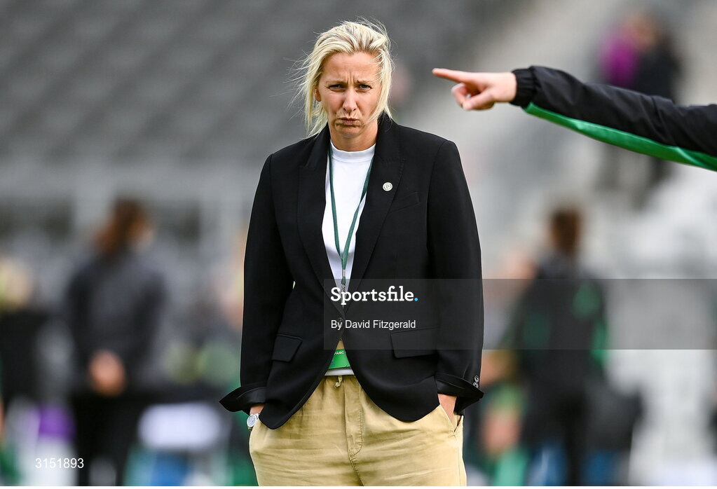 3 June 2025; Republic of Ireland head coach Carla Ward before the UEFA Women's Nations League, League B match between Republic of Ireland and Slovenia at Páirc Uí Chaoimh in Cork. Photo by David Fitzgerald/Sportsfile