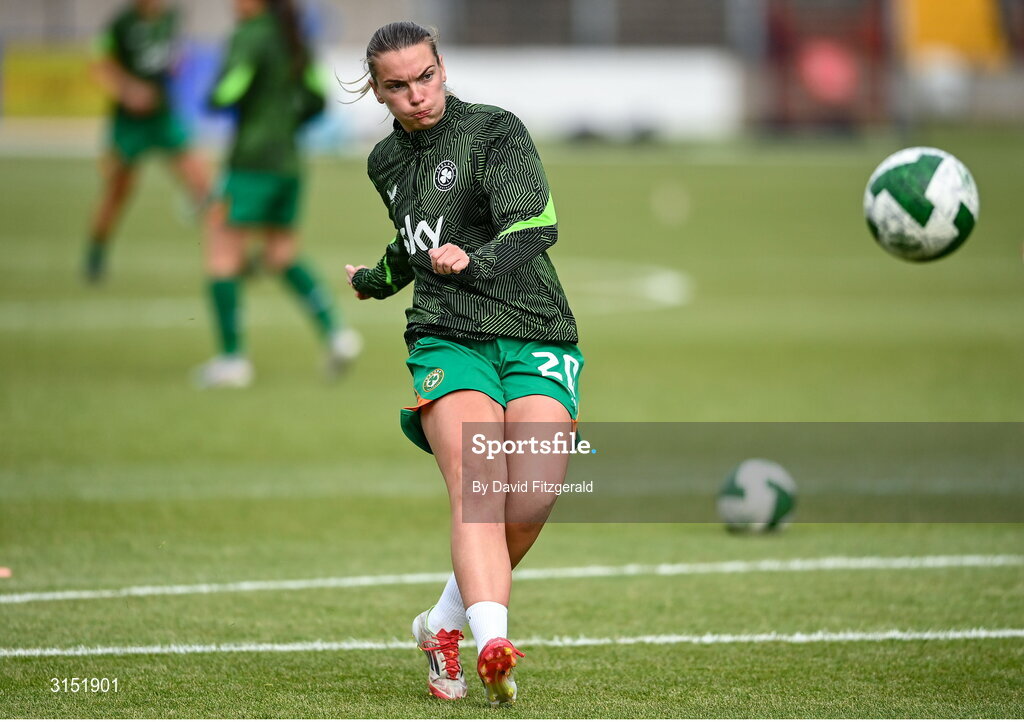 3 June 2025; Saoirse Noonan of Republic of Ireland before the UEFA Women's Nations League, League B match between Republic of Ireland and Slovenia at Páirc Uí Chaoimh in Cork. Photo by David Fitzgerald/Sportsfile