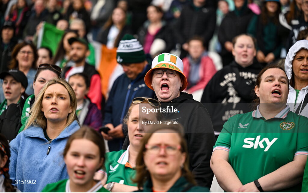 3 June 2025; Republic of Ireland supporters before the UEFA Women's Nations League, League B match between Republic of Ireland and Slovenia at Páirc Uí Chaoimh in Cork. Photo by David Fitzgerald/Sportsfile