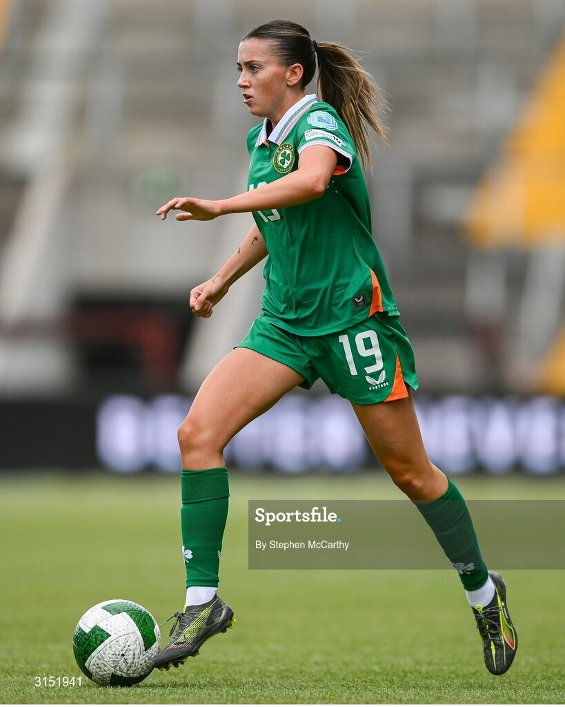 3 June 2025; Abbie Larkin of Republic of Ireland during the UEFA Women's Nations League, League B match between Republic of Ireland and Slovenia at Páirc Uí Chaoimh in Cork. Photo by Stephen McCarthy/Sportsfile