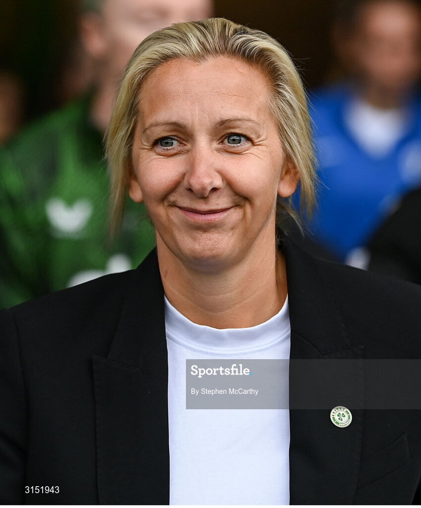 3 June 2025; Republic of Ireland head coach Carla Ward before the UEFA Women's Nations League, League B match between Republic of Ireland and Slovenia at Páirc Uí Chaoimh in Cork. Photo by Stephen McCarthy/Sportsfile