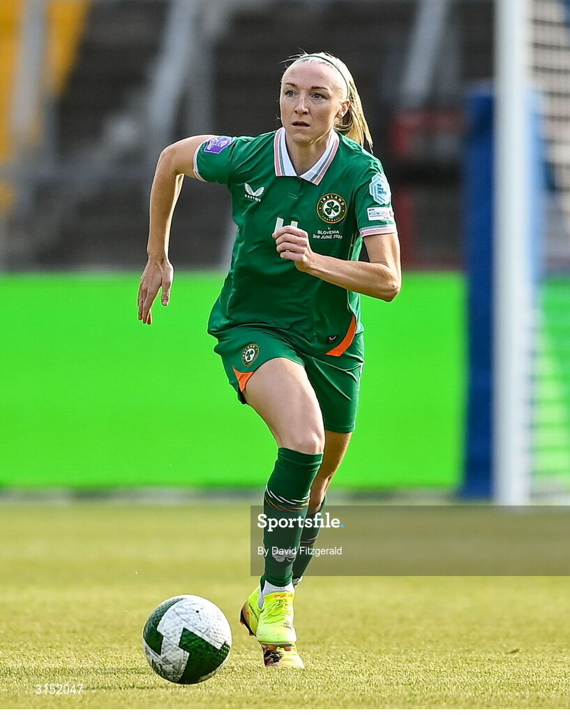 3 June 2025; Louise Quinn of Republic of Ireland during the UEFA Women's Nations League, League B match between Republic of Ireland and Slovenia at Páirc Uí Chaoimh in Cork. Photo by David Fitzgerald/Sportsfile