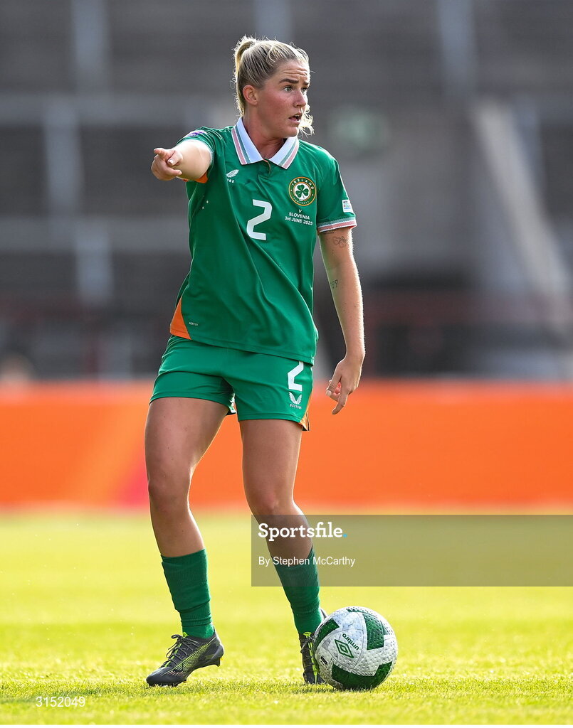 3 June 2025; Jessie Stapleton of Republic of Ireland during the UEFA Women's Nations League, League B match between Republic of Ireland and Slovenia at Páirc Uí Chaoimh in Cork. Photo by Stephen McCarthy/Sportsfile
