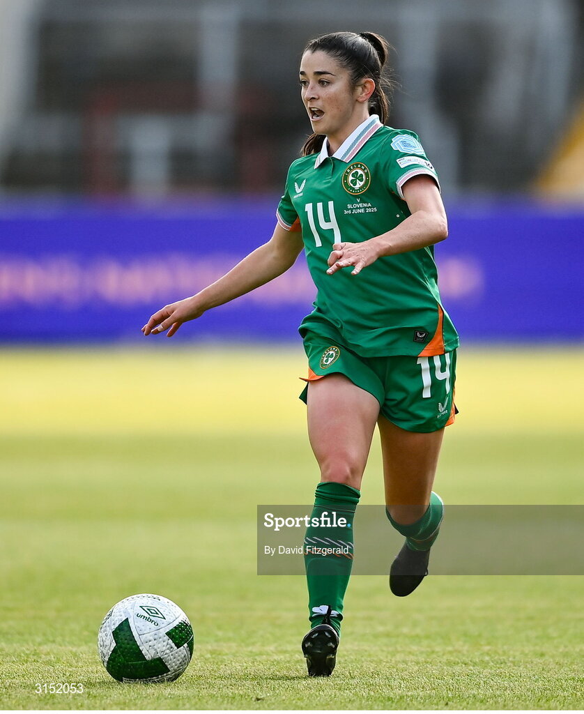 3 June 2025; Marissa Sheva of Republic of Ireland during the UEFA Women's Nations League, League B match between Republic of Ireland and Slovenia at Páirc Uí Chaoimh in Cork. Photo by David Fitzgerald/Sportsfile