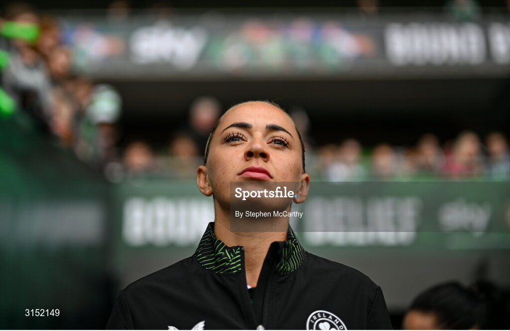 3 June 2025; Republic of Ireland captain Katie McCabe before the UEFA Women's Nations League, League B match between Republic of Ireland and Slovenia at Páirc Uí Chaoimh in Cork. Photo by Stephen McCarthy/Sportsfile