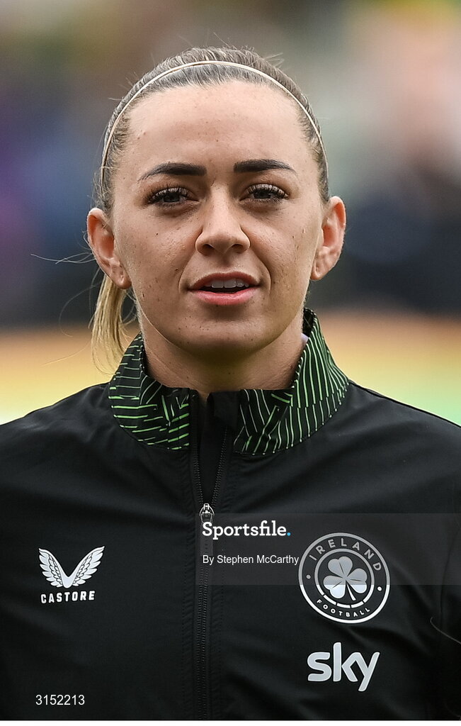3 June 2025; Katie McCabe of Republic of Ireland before the UEFA Women's Nations League, League B match between Republic of Ireland and Slovenia at Páirc Uí Chaoimh in Cork. Photo by Stephen McCarthy/Sportsfile