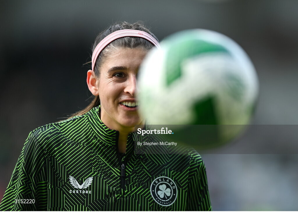 3 June 2025; Erin Healy of Republic of Ireland before the UEFA Women's Nations League, League B match between Republic of Ireland and Slovenia at Páirc Uí Chaoimh in Cork. Photo by Stephen McCarthy/Sportsfile