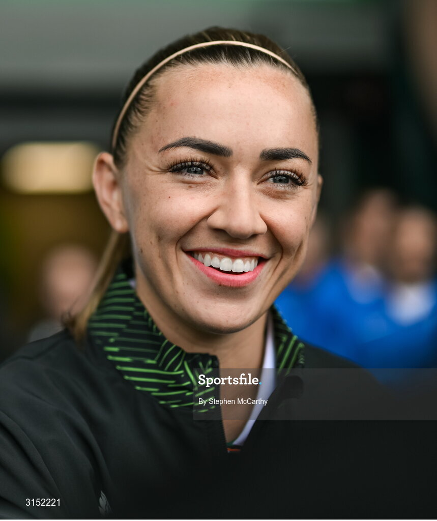 3 June 2025; Katie McCabe of Republic of Ireland before the UEFA Women's Nations League, League B match between Republic of Ireland and Slovenia at Páirc Uí Chaoimh in Cork. Photo by Stephen McCarthy/Sportsfile