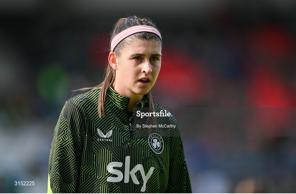 3 June 2025; Erin Healy of Republic of Ireland before the UEFA Women's Nations League, League B match between Republic of Ireland and Slovenia at Páirc Uí Chaoimh in Cork. Photo by Stephen McCarthy/Sportsfile