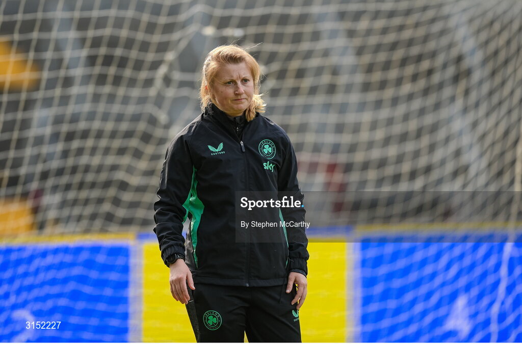 3 June 2025; Republic of Ireland performance coach Holly Pickett before the UEFA Women's Nations League, League B match between Republic of Ireland and Slovenia at Páirc Uí Chaoimh in Cork. Photo by Stephen McCarthy/Sportsfile