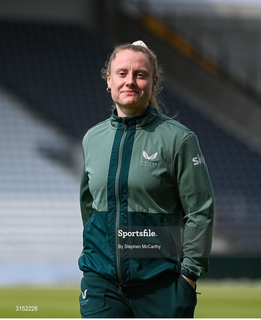 3 June 2025; Amber Barrett of Republic of Ireland before the UEFA Women's Nations League, League B match between Republic of Ireland and Slovenia at Páirc Uí Chaoimh in Cork. Photo by Stephen McCarthy/Sportsfile