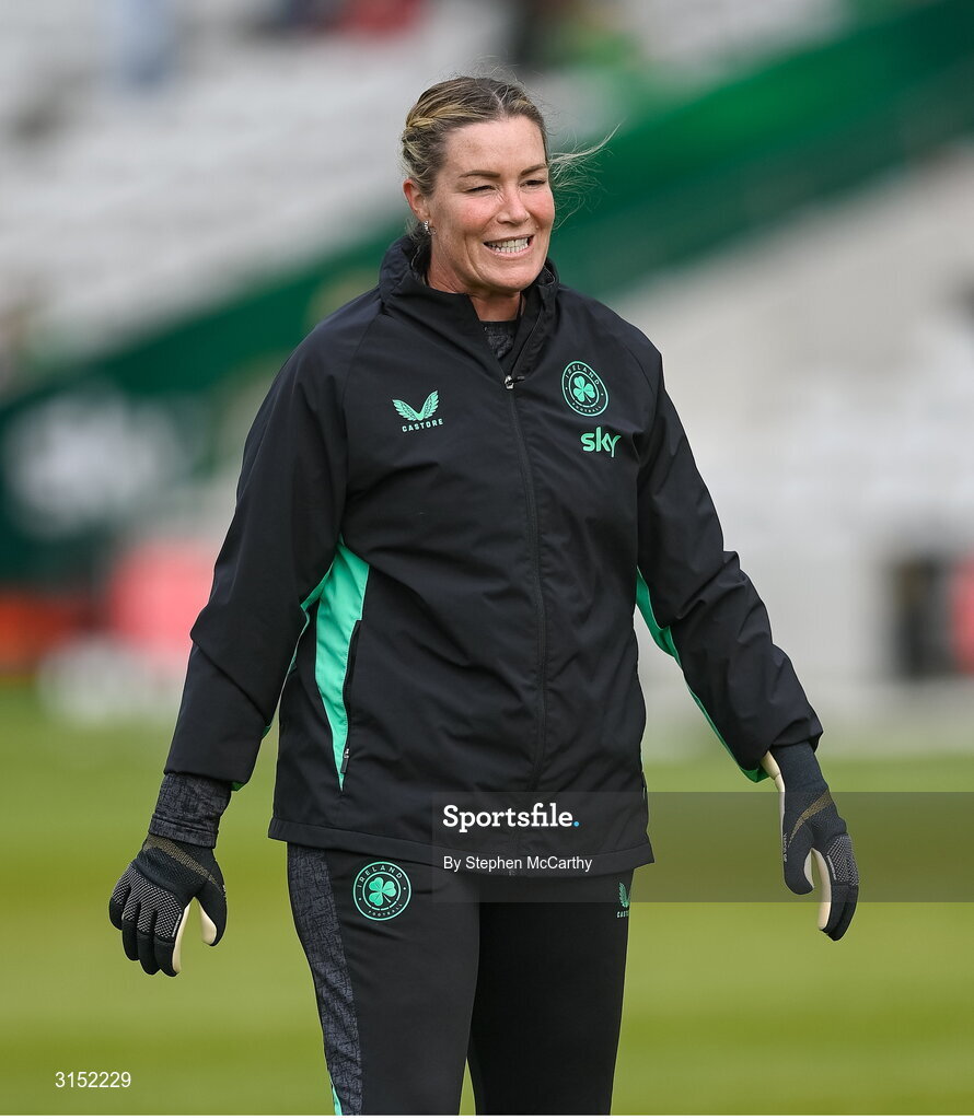 3 June 2025; Republic of Ireland goalkeeping coach Emma Byrne during the UEFA Women's Nations League, League B match between Republic of Ireland and Slovenia at Páirc Uí Chaoimh in Cork. Photo by Stephen McCarthy/Sportsfile