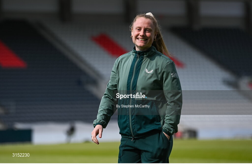 3 June 2025; Amber Barrett of Republic of Ireland before the UEFA Women's Nations League, League B match between Republic of Ireland and Slovenia at Páirc Uí Chaoimh in Cork. Photo by Stephen McCarthy/Sportsfile