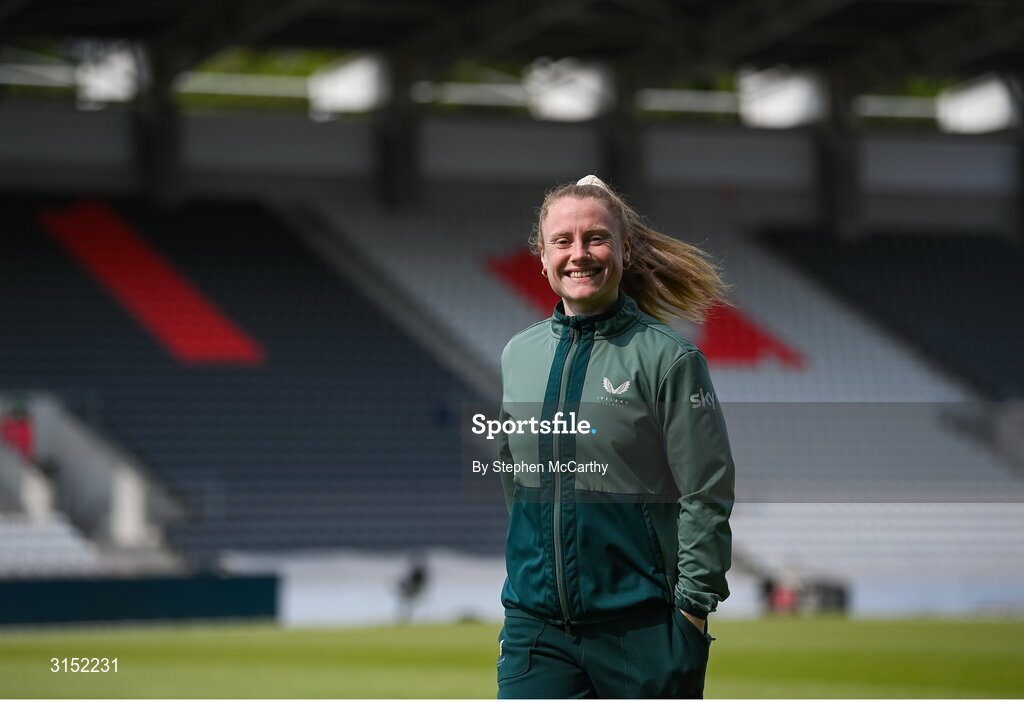 3 June 2025; Amber Barrett of Republic of Ireland before the UEFA Women's Nations League, League B match between Republic of Ireland and Slovenia at Páirc Uí Chaoimh in Cork. Photo by Stephen McCarthy/Sportsfile