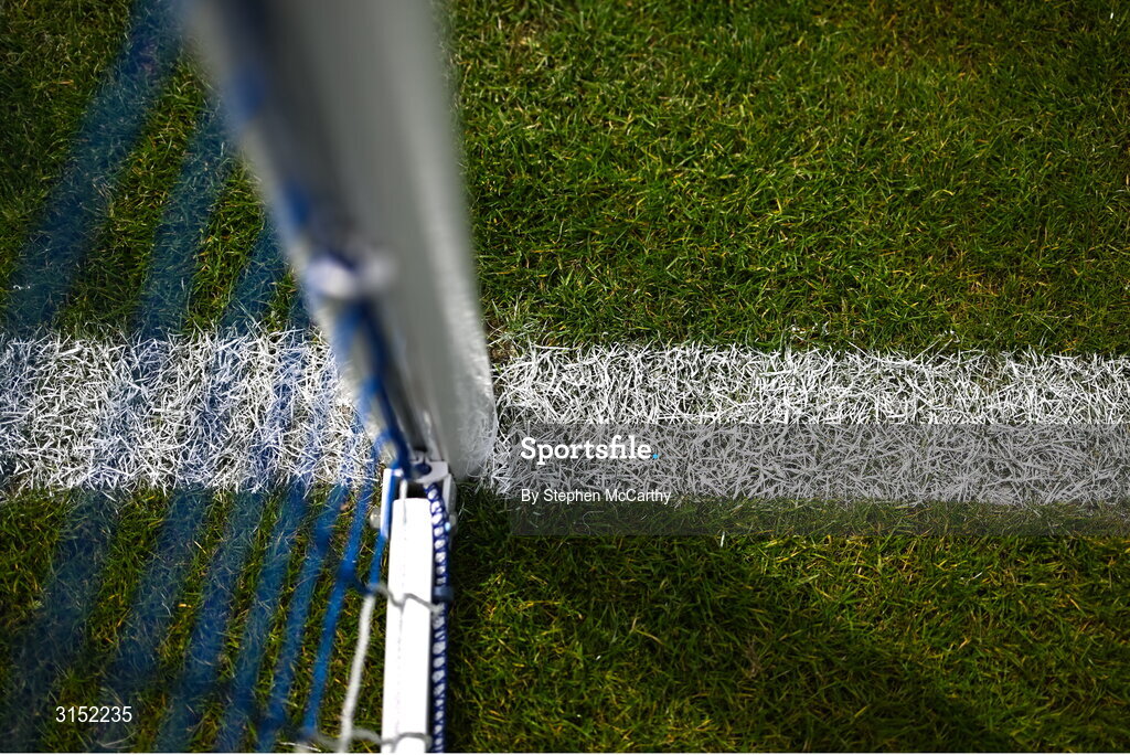 3 June 2025; A detailed view of the pitch marking near the goalposts before the UEFA Women's Nations League, League B match between Republic of Ireland and Slovenia at Páirc Uí Chaoimh in Cork. Photo by Stephen McCarthy/Sportsfile