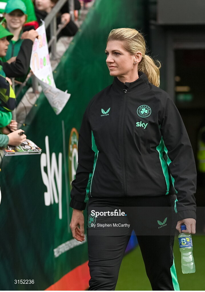 3 June 2025; Republic of Ireland masseuse Debbie Lester before the UEFA Women's Nations League, League B match between Republic of Ireland and Slovenia at Páirc Uí Chaoimh in Cork. Photo by Stephen McCarthy/Sportsfile