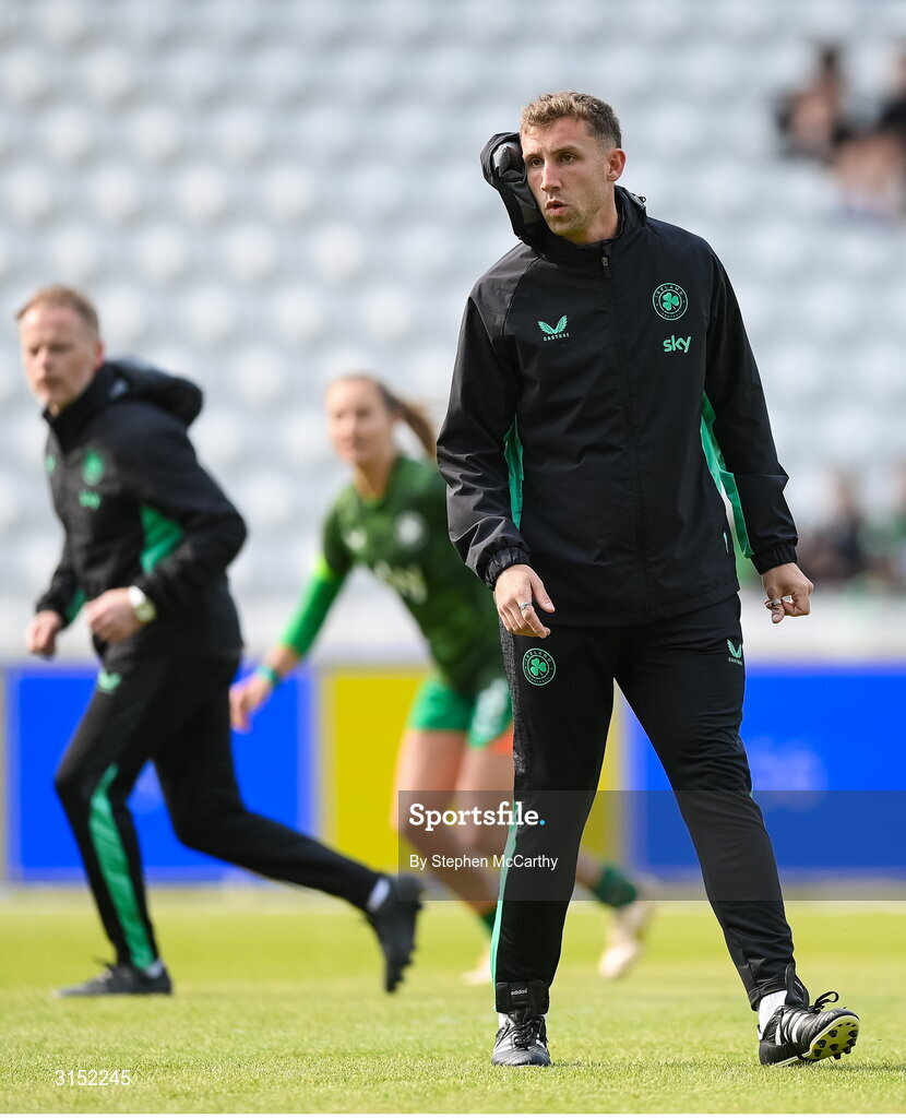 3 June 2025; Republic of Ireland performance analyst Jackson Huxley before the UEFA Women's Nations League, League B match between Republic of Ireland and Slovenia at Páirc Uí Chaoimh in Cork. Photo by Stephen McCarthy/Sportsfile