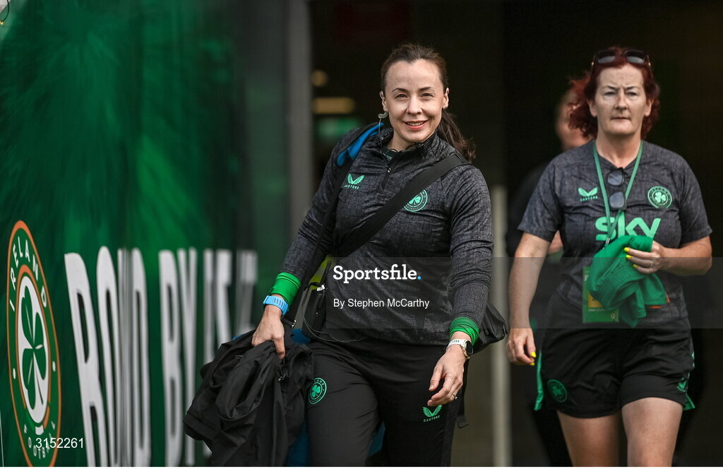 3 June 2025; Republic of Ireland physiotherapist Angela Kenneally before the UEFA Women's Nations League, League B match between Republic of Ireland and Slovenia at Páirc Uí Chaoimh in Cork. Photo by Stephen McCarthy/Sportsfile