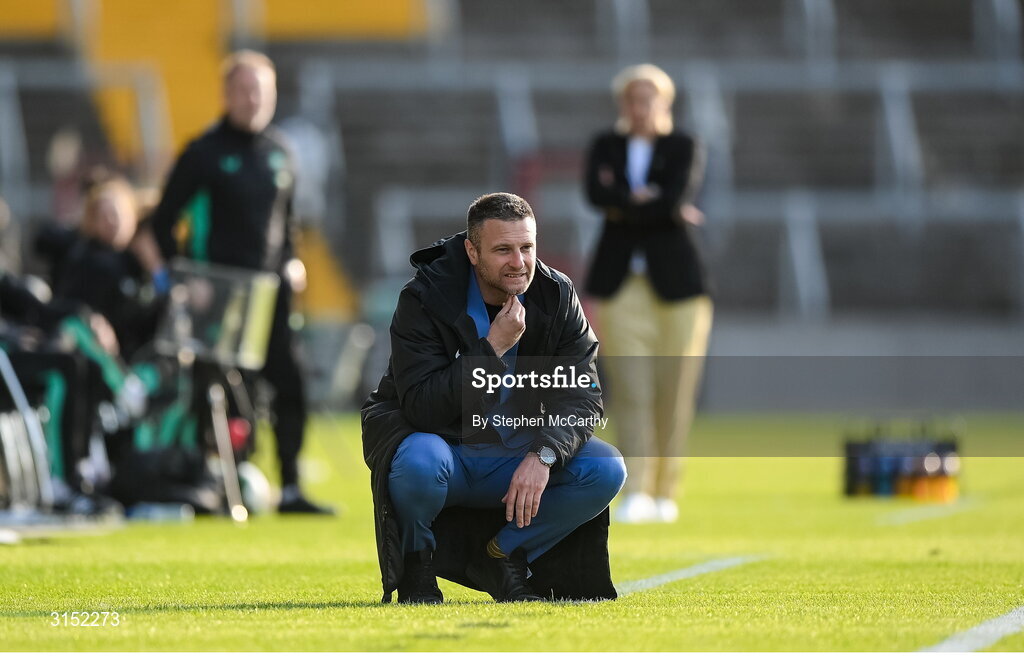 3 June 2025; Slovenia manager Saša Kolman during the UEFA Women's Nations League, League B match between Republic of Ireland and Slovenia at Páirc Uí Chaoimh in Cork. Photo by Stephen McCarthy/Sportsfile