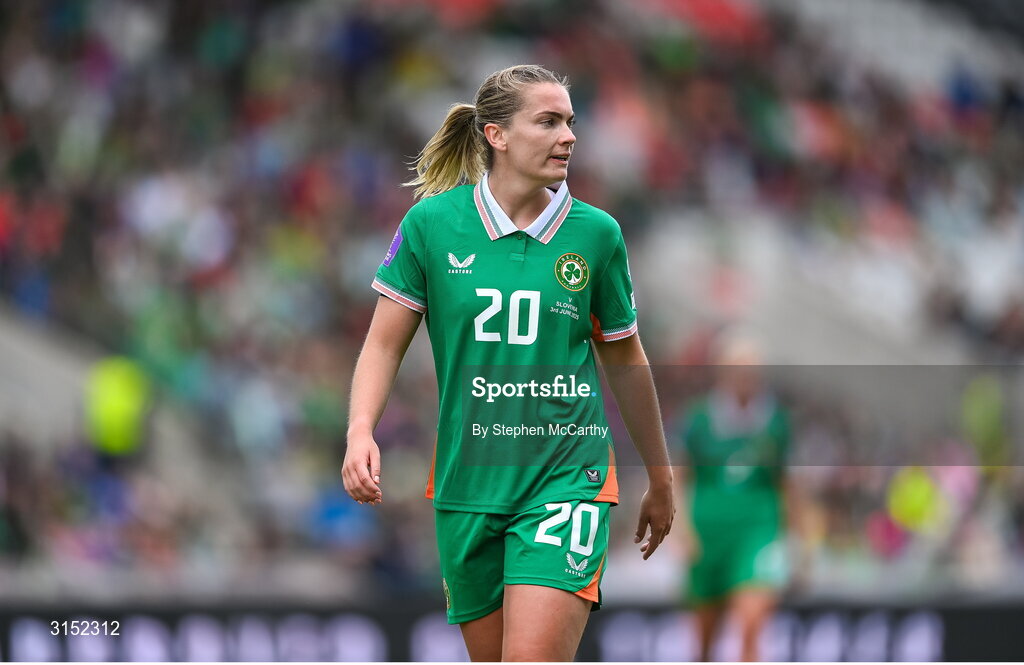 3 June 2025; Saoirse Noonan of Republic of Ireland during the UEFA Women's Nations League, League B match between Republic of Ireland and Slovenia at Páirc Uí Chaoimh in Cork. Photo by Stephen McCarthy/Sportsfile