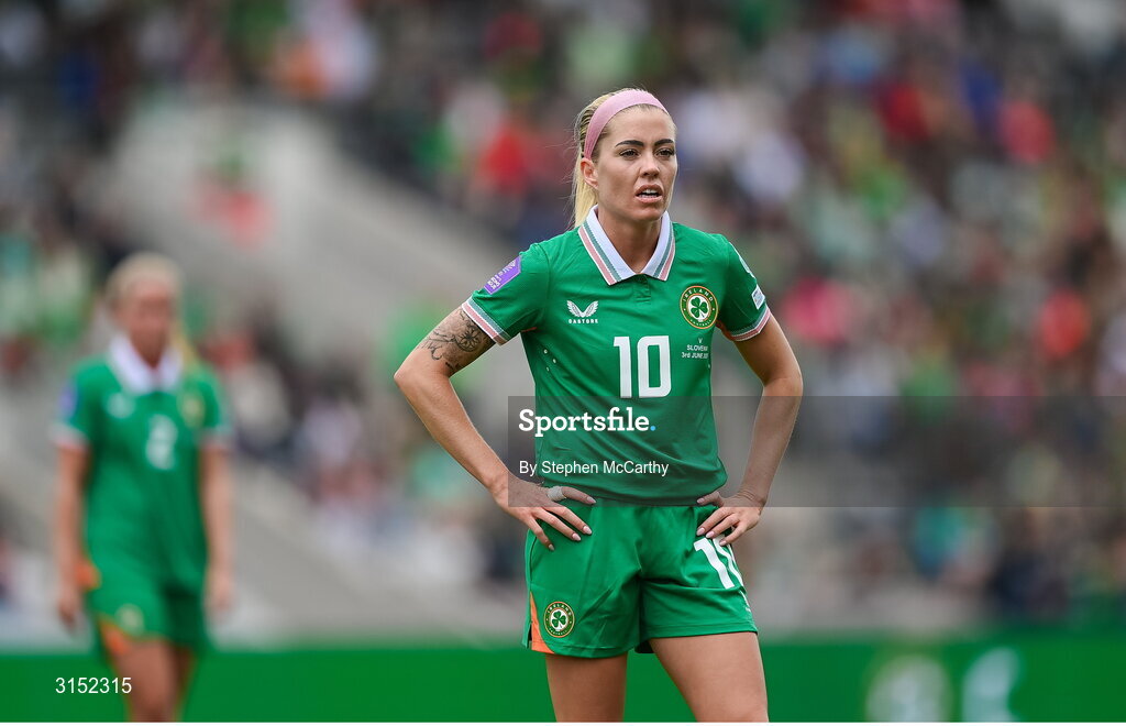 3 June 2025; Denise O’Sullivan of Republic of Ireland during the UEFA Women's Nations League, League B match between Republic of Ireland and Slovenia at Páirc Uí Chaoimh in Cork. Photo by Stephen McCarthy/Sportsfile
