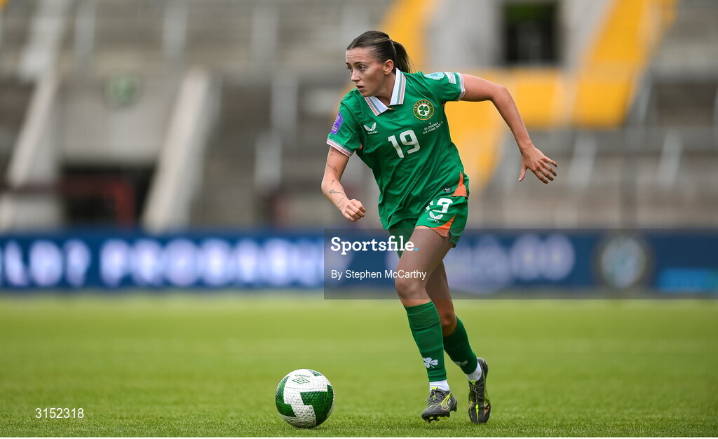 3 June 2025; Abbie Larkin of Republic of Ireland during the UEFA Women's Nations League, League B match between Republic of Ireland and Slovenia at Páirc Uí Chaoimh in Cork. Photo by Stephen McCarthy/Sportsfile