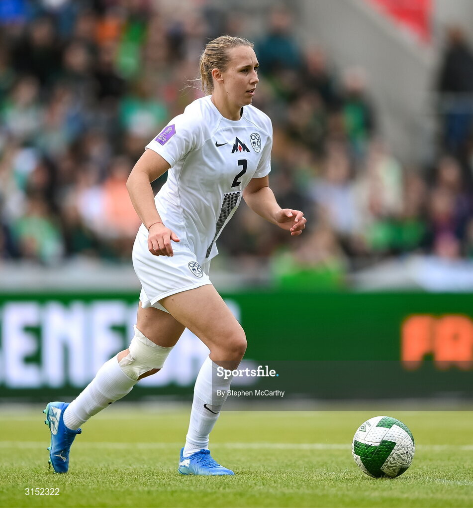 3 June 2025; Lana Golob of Slovenia during the UEFA Women's Nations League, League B match between Republic of Ireland and Slovenia at Páirc Uí Chaoimh in Cork. Photo by Stephen McCarthy/Sportsfile