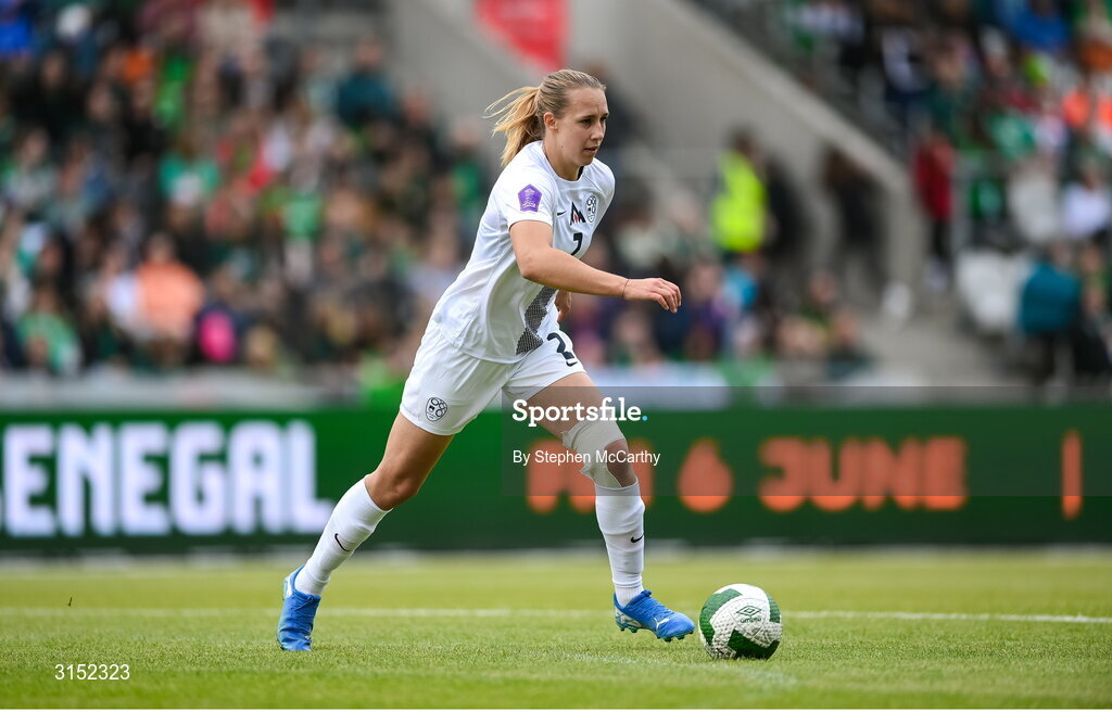 3 June 2025; Lana Golob of Slovenia during the UEFA Women's Nations League, League B match between Republic of Ireland and Slovenia at Páirc Uí Chaoimh in Cork. Photo by Stephen McCarthy/Sportsfile