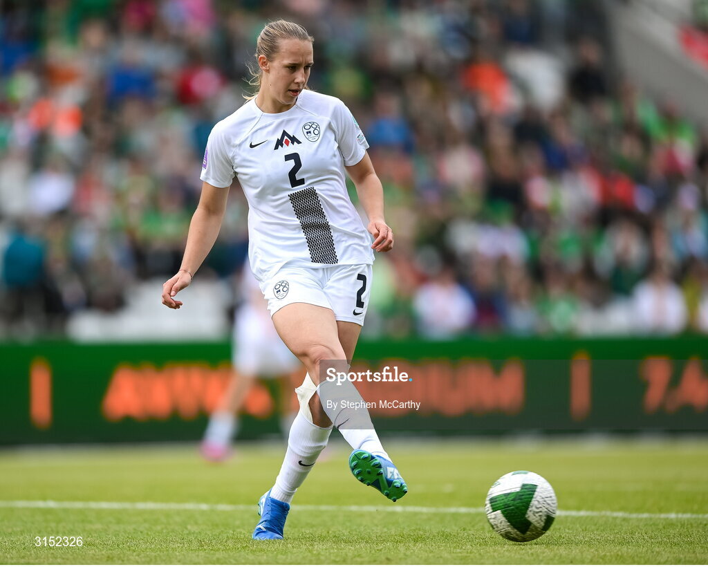 3 June 2025; Lana Golob of Slovenia during the UEFA Women's Nations League, League B match between Republic of Ireland and Slovenia at Páirc Uí Chaoimh in Cork. Photo by Stephen McCarthy/Sportsfile