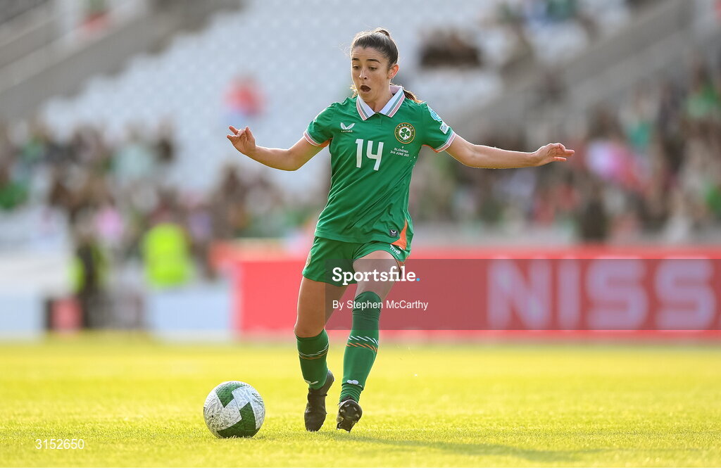 3 June 2025; Marissa Sheva of Republic of Ireland during the UEFA Women's Nations League, League B match between Republic of Ireland and Slovenia at Páirc Uí Chaoimh in Cork. Photo by Stephen McCarthy/Sportsfile