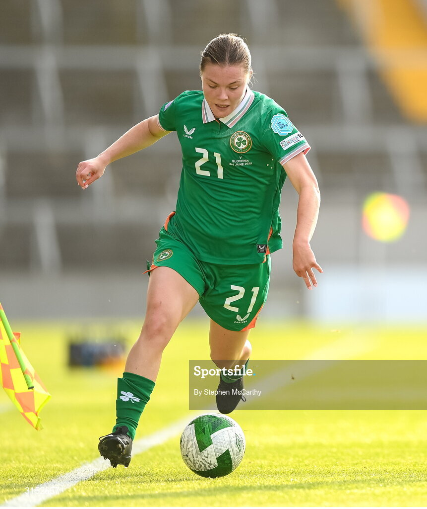3 June 2025; Emily Murphy of Republic of Ireland during the UEFA Women's Nations League, League B match between Republic of Ireland and Slovenia at Páirc Uí Chaoimh in Cork. Photo by Stephen McCarthy/Sportsfile