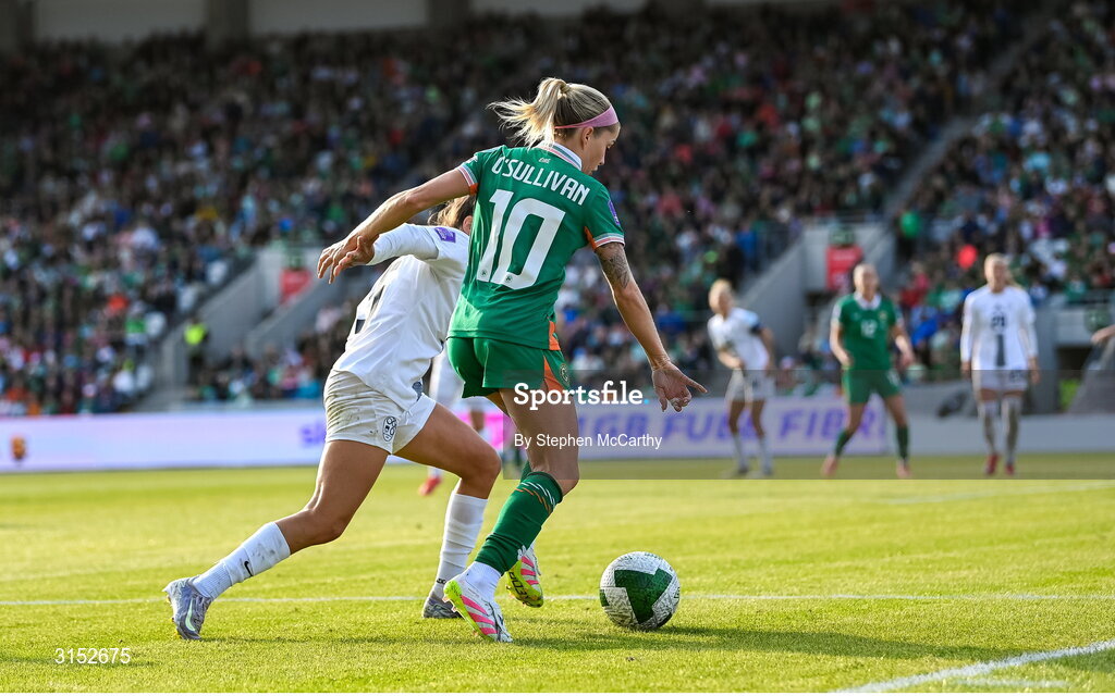 3 June 2025; Denise O’Sullivan of Republic of Ireland during the UEFA Women's Nations League, League B match between Republic of Ireland and Slovenia at Páirc Uí Chaoimh in Cork. Photo by Stephen McCarthy/Sportsfile